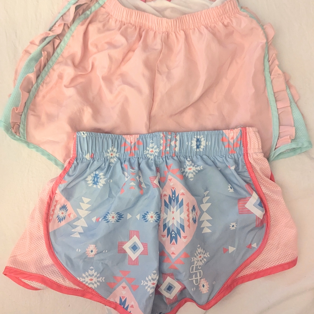 Simply Southern Pink and Blue Athletic Shorts youth Large